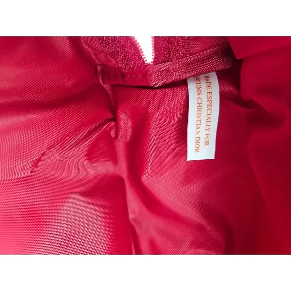 Christian Dior Red Satin Perfume Bag‎ Case New Never Used Zipper Closure
